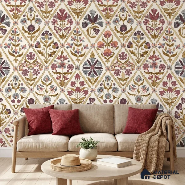 8065 | 10 Meter x 21 Inches Patterned Look Wallpaper - 57.41 Sq. Ft.
