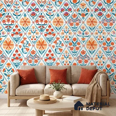 8066 | 10 Meter x 21 Inches Patterned Look Wallpaper - 57.41 Sq. Ft.