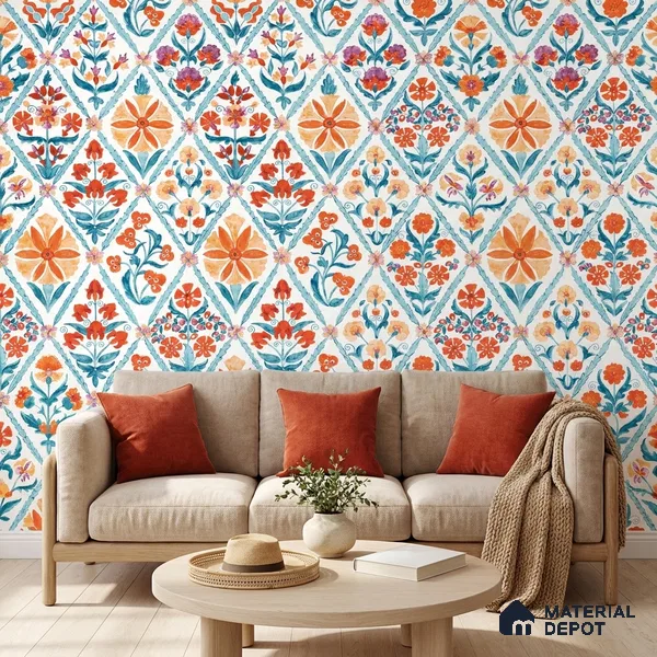8066 | 10 Meter x 21 Inches Patterned Look Wallpaper - 57.41 Sq. Ft.