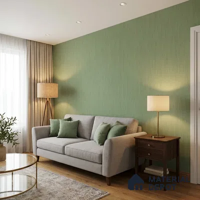 13341 | Sage Green Brushed Texture Patterned Wallpaper - 10 Meter x 21 Inch, 57 Sq. Ft.