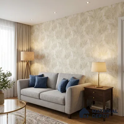 13346 | Cream Pampas Plumes Floral Wallpaper - 10 Meter x 21 Inch, 57 Sq. Ft.