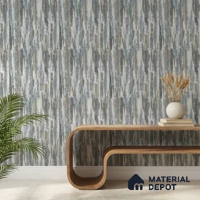 13356 | Blue Grey Brushed Texture Patterned Wallpaper - 10 Meter x 21 Inch, 57 Sq. Ft.