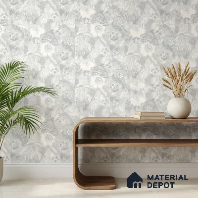 13358 | White Ghost Peony Floral Wallpaper - 10 Meter x 21 Inch, 57 Sq. Ft.