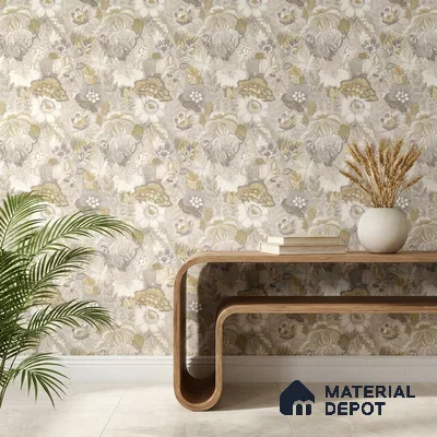 13359 | Greige Vintage Peony Floral Wallpaper - 10 Meter x 21 Inch, 57 Sq. Ft.
