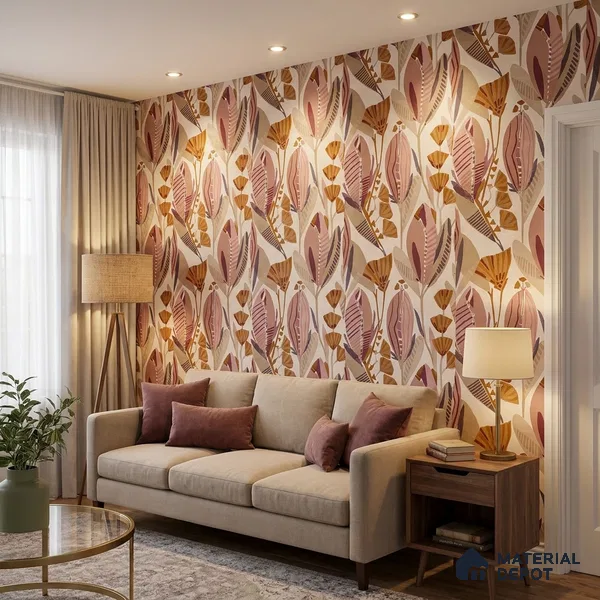 51243513 | 10 Meter x 21 Inch Florals Look Wallpaper - 57 Sq. Ft.