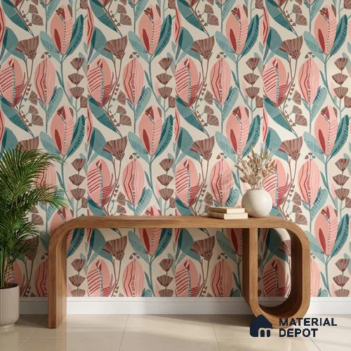 51243503 | 10 Meter x 21 Inch Florals Look Wallpaper - 57 Sq. Ft.