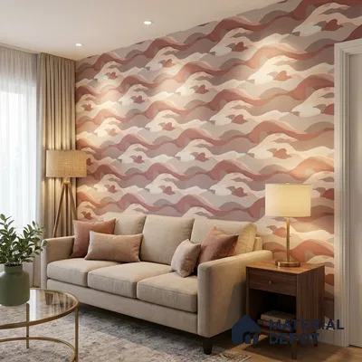 51244003 | Blush Pink Abstract Patterned Wallpaper - 10 Meter x 21 Inch, 57 Sq. Ft.
