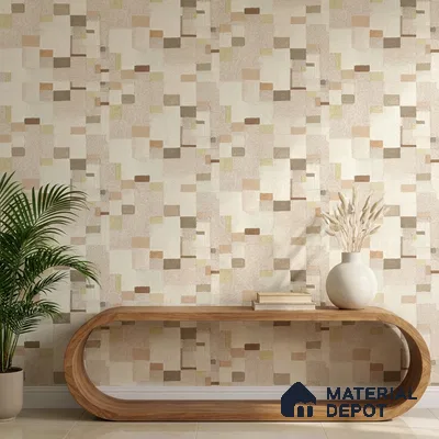 51243707 | Cream Patchwork Blocks Patterned Wallpaper - 10 Meter x 21 Inch, 57 Sq. Ft.