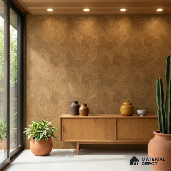 7510-1 | Rust Brown Fractured Plank Wood Patterned Wallpaper - 9.5 Meter x 21 Inch, 55 Sq. Ft.
