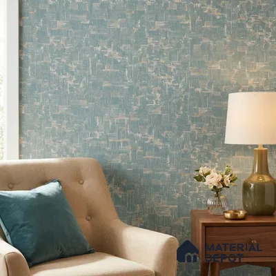 7522-6 | Teal Blue Crosshatch Weave Patterned Wallpaper - 9.5 Meter x 21 Inch, 55 Sq. Ft.