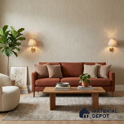7523-5 | 9.5 Meter x 21 Inch Fabric Look Wallpaper - 55 Sq. Ft.