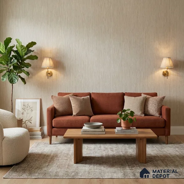 7523-5 | 9.5 Meter x 21 Inch Fabric Look Wallpaper - 55 Sq. Ft.