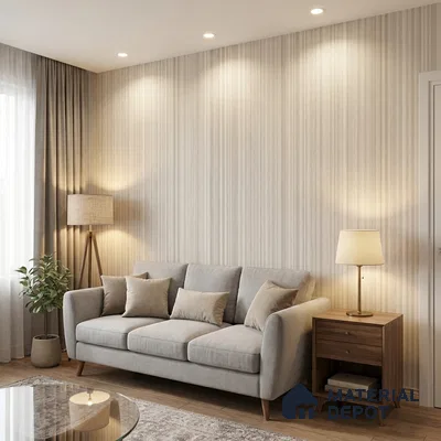 10324-3 | Taupe Fine Vertical Stripe Patterned Wallpaper - 5 Meter x 42 Inches, 57 Sq. Ft.