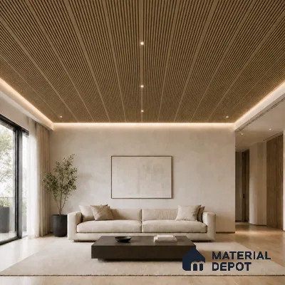 Spiced Walnut 10 ft x 0.68 ft (3060x208 mm) Curve Design Interior & Exterior Wall & Ceiling Panel - 10 mm | Suitable for Balcony, Facade & Open Area | Width is Subjected to 5% Variation
