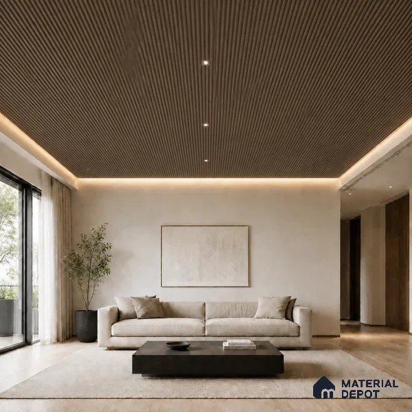 Royal Nut 10 ft x 0.45 ft (3060x140 mm) Pyramid Design Interior & Exterior Wall & Ceiling Panel - 14 mm | Suitable for Balcony, Facade & Open Area | Width is Subjected to 5% Variation