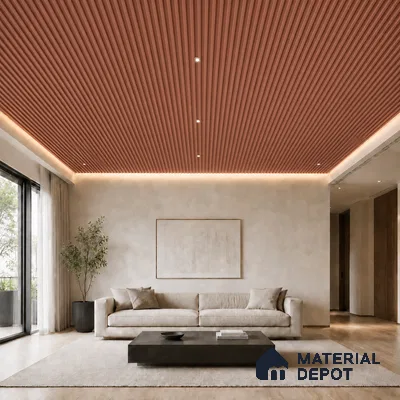 Copper 10 ft x 0.6 ft (3060x180 mm) Arch Design Interior & Exterior Wall & Ceiling Panel - 17 mm | Suitable for Balcony, Facade & Open Area | Width is Subjected to 5% Variation