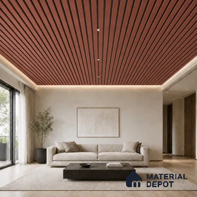 Copper 10 ft x 0.5 ft (3060x150 mm) Dual Tone Linea Design Interior & Exterior Wall & Ceiling Panel - 15 mm | Suitable for Balcony, Facade & Open Area | Width is Subjected to 5% Variation