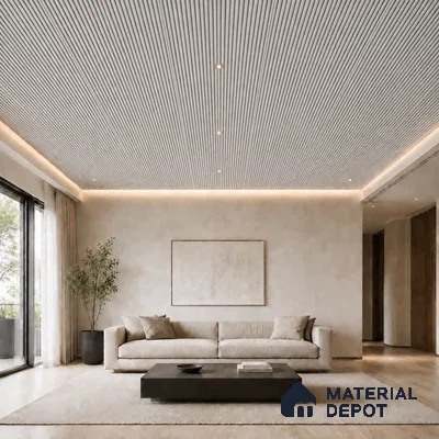 Armani Grey 10 ft x 0.68 ft (3060x208 mm) Curve Design Interior & Exterior Wall & Ceiling Panel - 10 mm | Suitable for Balcony, Facade & Open Area | Width is Subjected to 5% Variation