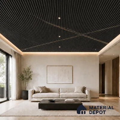 Portoro 10 ft x 0.6 ft (3060x180 mm) Arch Design Interior & Exterior Wall & Ceiling Panel - 17 mm | Suitable for Balcony, Facade & Open Area | Width is Subjected to 5% Variation
