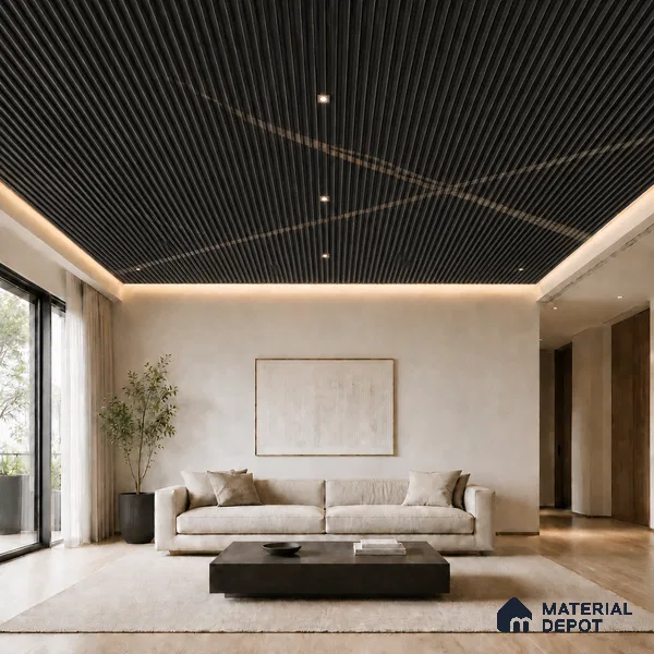 Portoro 10 ft x 0.6 ft (3060x180 mm) Arch Design Interior & Exterior Wall & Ceiling Panel - 17 mm | Suitable for Balcony, Facade & Open Area | Width is Subjected to 5% Variation