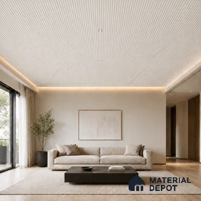 Statuario 10 ft x 0.45 ft (3060x140 mm) Pyramid Design Interior & Exterior Wall & Ceiling Panel - 14 mm | Suitable for Balcony, Facade & Open Area | Width is Subjected to 5% Variation
