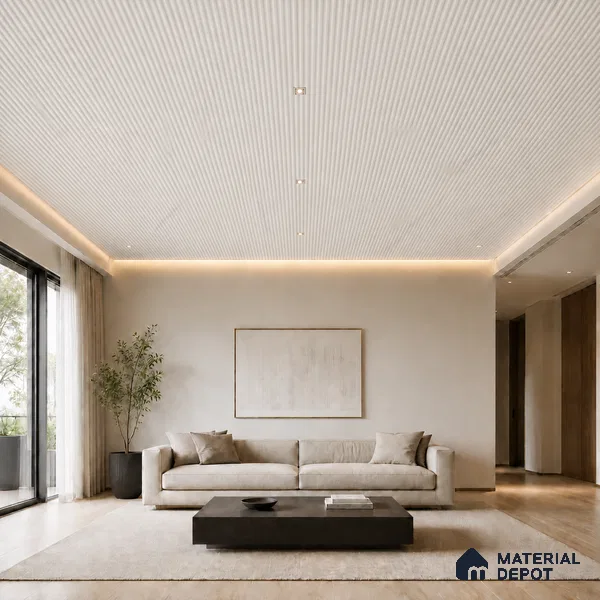 Statuario 10 ft x 0.45 ft (3060x140 mm) Pyramid Design Interior & Exterior Wall & Ceiling Panel - 14 mm | Suitable for Balcony, Facade & Open Area | Width is Subjected to 5% Variation