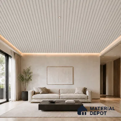 Statuario 10 ft x 0.6 ft (3060x180 mm) Arch Design Interior & Exterior Wall & Ceiling Panel - 17 mm | Suitable for Balcony, Facade & Open Area | Width is Subjected to 5% Variation