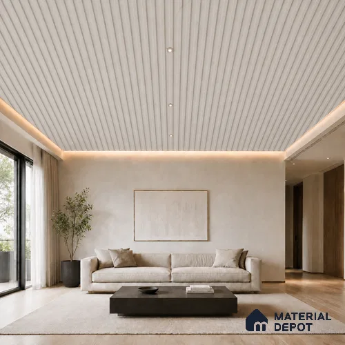 Statuario 10 ft x 0.6 ft (3060x180 mm) Arch Design Interior & Exterior Wall & Ceiling Panel - 17 mm | Suitable for Balcony, Facade & Open Area | Width is Subjected to 5% Variation