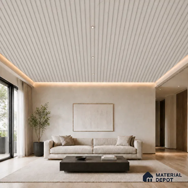 Statuario 10 ft x 0.6 ft (3060x180 mm) Arch Design Interior & Exterior Wall & Ceiling Panel - 17 mm | Suitable for Balcony, Facade & Open Area | Width is Subjected to 5% Variation