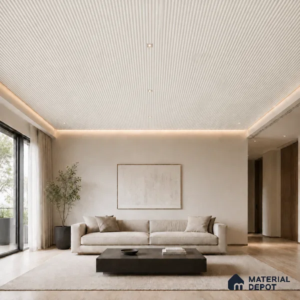 Pearl 10 ft x 0.45 ft (3060x140 mm) Pyramid Design Interior & Exterior Wall & Ceiling Panel - 14 mm | Suitable for Balcony, Facade & Open Area | Width is Subjected to 5% Variation