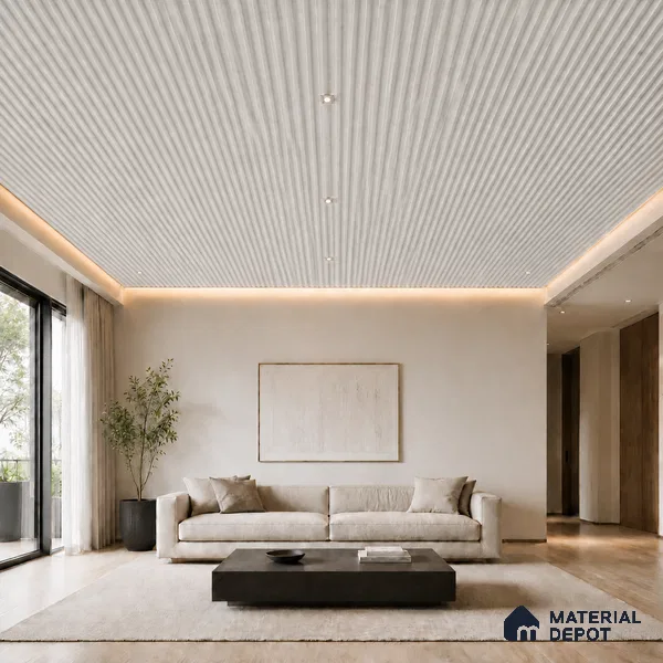 Pearl 10 ft x 0.6 ft (3060x180 mm) Arch Design Interior & Exterior Wall & Ceiling Panel - 17 mm | Suitable for Balcony, Facade & Open Area | Width is Subjected to 5% Variation