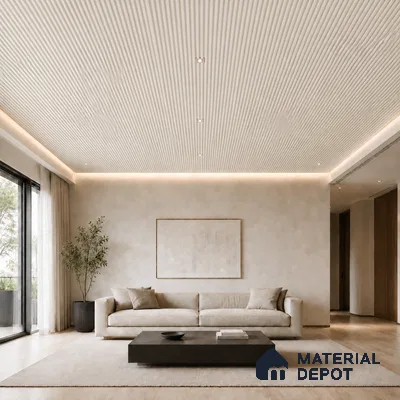 Pearl 10 ft x 0.68 ft (3060x208 mm) Curve Design Interior & Exterior Wall & Ceiling Panel - 10 mm | Suitable for Balcony, Facade & Open Area | Width is Subjected to 5% Variation