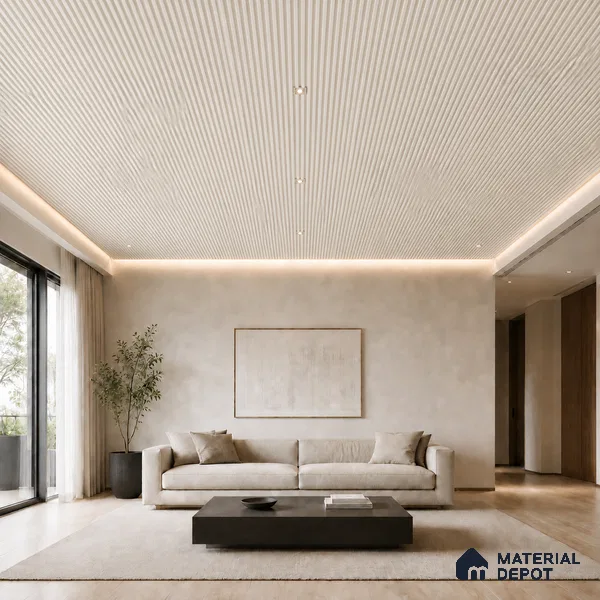 Pearl 10 ft x 0.68 ft (3060x208 mm) Curve Design Interior & Exterior Wall & Ceiling Panel - 10 mm | Suitable for Balcony, Facade & Open Area | Width is Subjected to 5% Variation