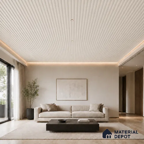 Pearl 10 ft x 0.5 ft (3060x150 mm) Linea Design Interior & Exterior Wall & Ceiling Panel - 15 mm | Suitable for Balcony, Facade & Open Area | Width is Subjected to 5% Variation