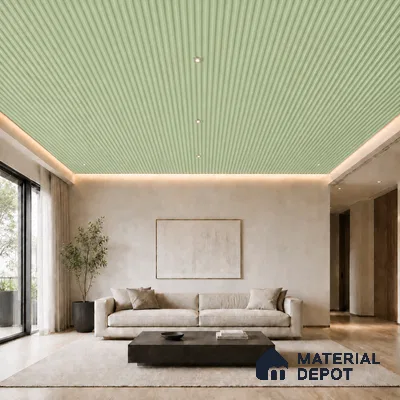 Mint Green 10 ft x 0.6 ft (3060x180 mm) Pastel Arch Design Interior & Exterior Wall & Ceiling Panel - 17 mm | Suitable for Balcony, Facade & Open Area | Width is Subjected to 5% Variation