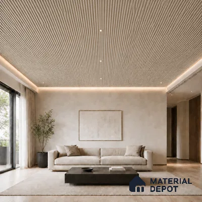 Mocha 10 ft x 0.68 ft (3060x208 mm) Curve Design Interior & Exterior Wall & Ceiling Panel - 10 mm | Suitable for Balcony, Facade & Open Area | Width is Subjected to 5% Variation