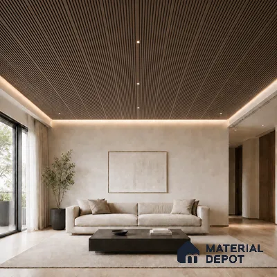 Royal Nut 10 ft x 0.68 ft (3060x208 mm) Curve Design Interior & Exterior Wall & Ceiling Panel - 10 mm | Suitable for Balcony, Facade & Open Area | Width is Subjected to 5% Variation