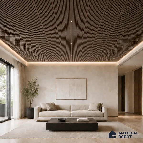 Royal Nut 10 ft x 0.68 ft (3060x208 mm) Curve Design Interior & Exterior Wall & Ceiling Panel - 10 mm | Suitable for Balcony, Facade & Open Area | Width is Subjected to 5% Variation