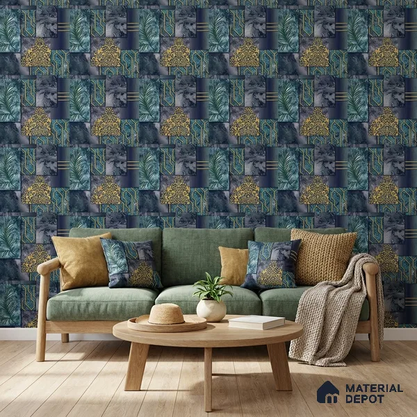 AA101005 | 9.5 Meter x 21 Inch PVC Patterned Look Wallpaper - 55 Sq. Ft. | Minimum 15% wastage during installation