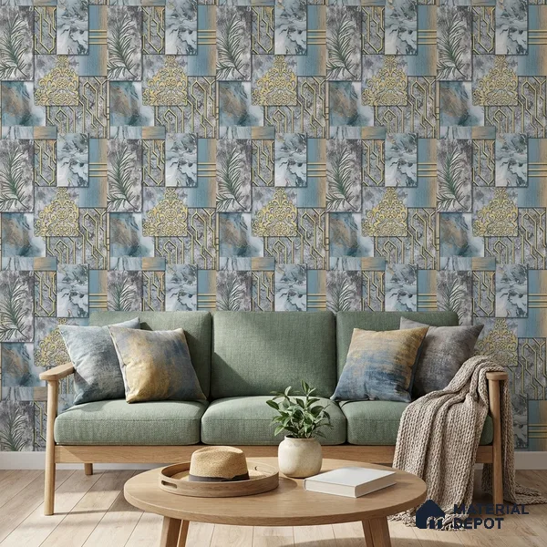 AA101003 | 9.5 Meter x 21 Inch PVC Patterned Look Wallpaper - 55 Sq. Ft. | Minimum 15% wastage during installation