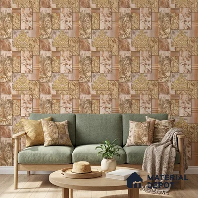 AA101006 | 9.5 Meter x 21 Inch PVC Patterned Look Wallpaper - 55 Sq. Ft. | Minimum 15% wastage during installation