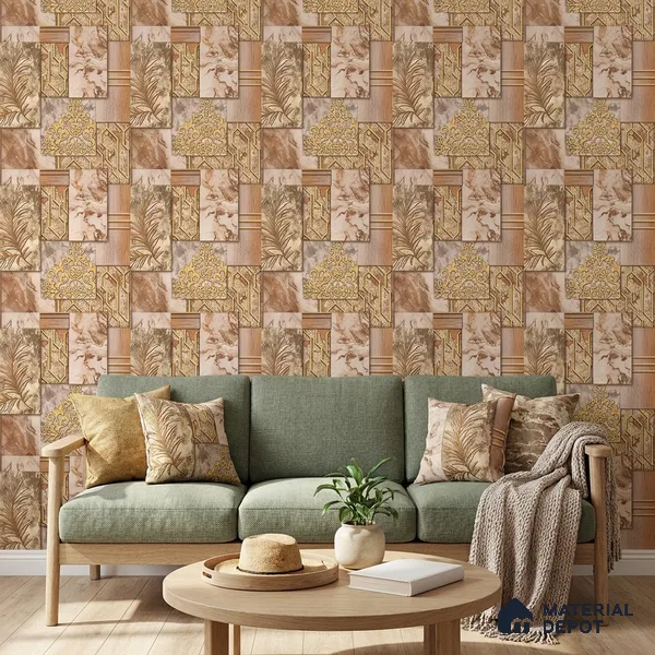 AA101006 | 9.5 Meter x 21 Inch PVC Patterned Look Wallpaper - 55 Sq. Ft. | Minimum 15% wastage during installation