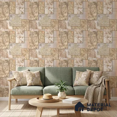 AA101007 | 9.5 Meter x 21 Inch PVC Patterned Look Wallpaper - 55 Sq. Ft. | Minimum 15% wastage during installation