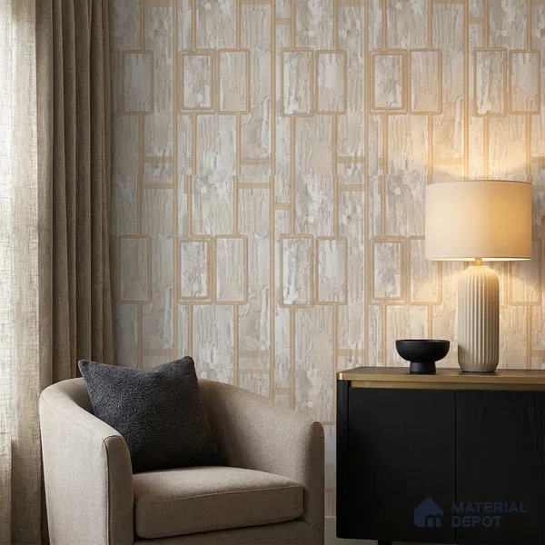 AA100802 | 9.5 Meter x 21 Inch PVC Patterned Look Wallpaper - 55 Sq. Ft. | Minimum 15% wastage during installation