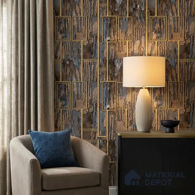AA100803 | 9.5 Meter x 21 Inch PVC Patterned Look Wallpaper - 55 Sq. Ft. | Minimum 15% wastage during installation