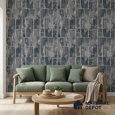 AA100806 | 9.5 Meter x 21 Inch PVC Patterned Look Wallpaper - 55 Sq. Ft. | Minimum 15% wastage during installation
