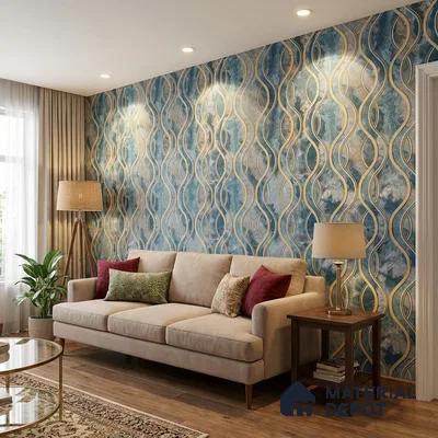 AA100904 | 9.5 Meter x 21 Inch PVC Patterned Look Wallpaper - 55 Sq. Ft. | Minimum 15% wastage during installation