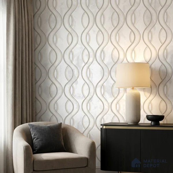 AA100908 | 9.5 Meter x 21 Inch PVC Patterned Look Wallpaper - 55 Sq. Ft. | Minimum 15% wastage during installation