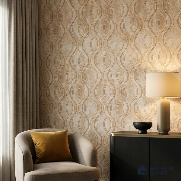 AA100905 | 9.5 Meter x 21 Inch PVC Patterned Look Wallpaper - 55 Sq. Ft. | Minimum 15% wastage during installation