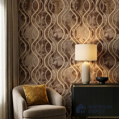 AA100906 | 9.5 Meter x 21 Inch PVC Patterned Look Wallpaper - 55 Sq. Ft. | Minimum 15% wastage during installation